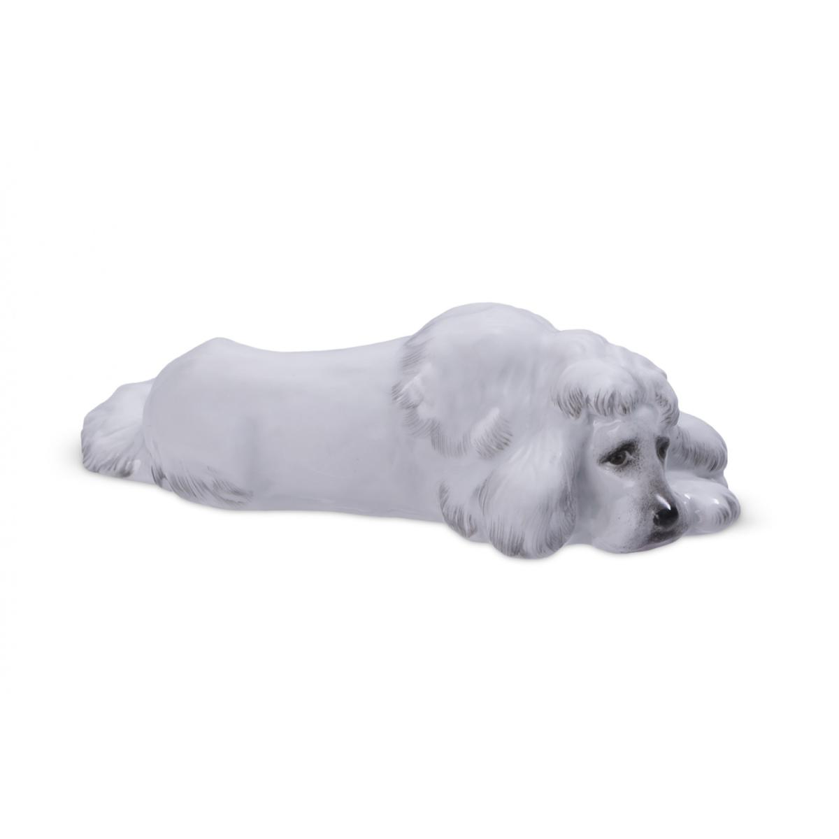 Скульптура "Грустный пес" (Джесси - белый пудель) автор Малышева Н.А.
