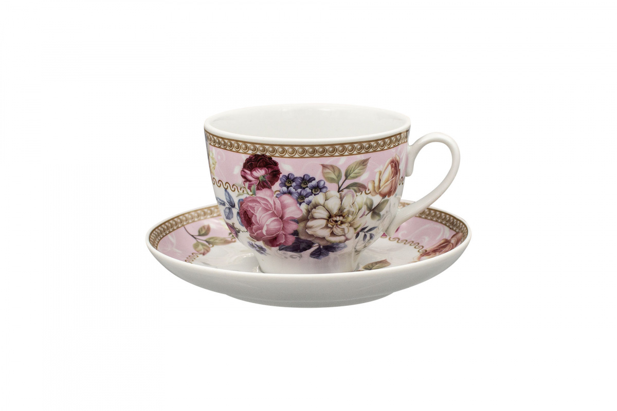 Чашка чайная с блюдцем 275 мл Гранатовый Романтика