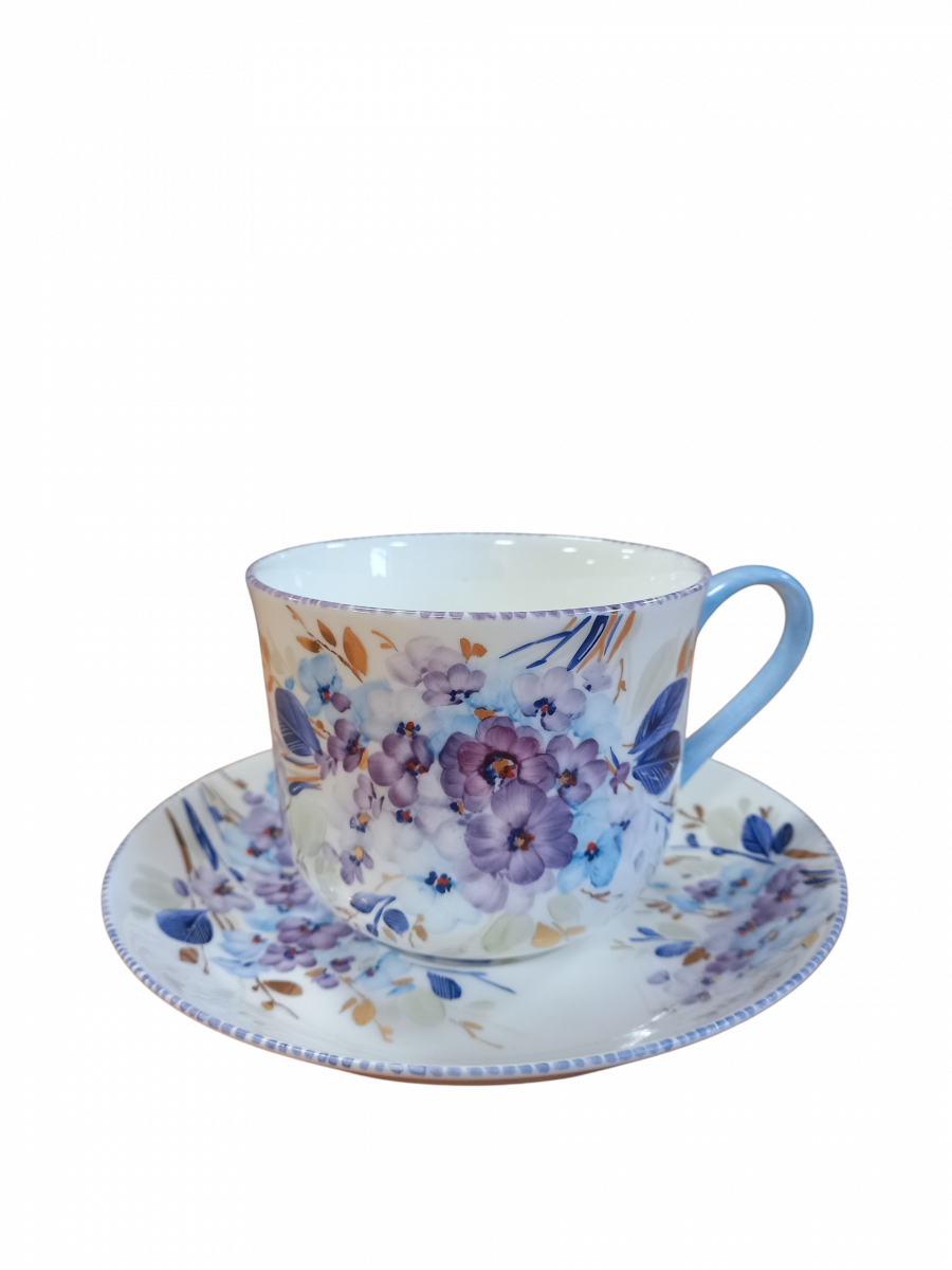 Чашка чайная с блюдцем Ностальгия Голубка авт.рос.Яснецова М.В