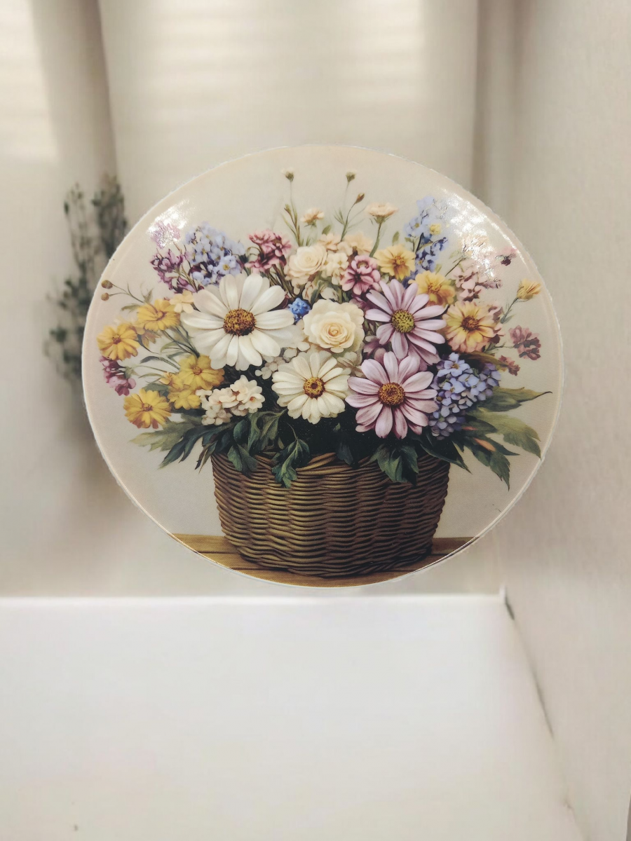 Тарелка настенная диам. 200 мм Летний букет