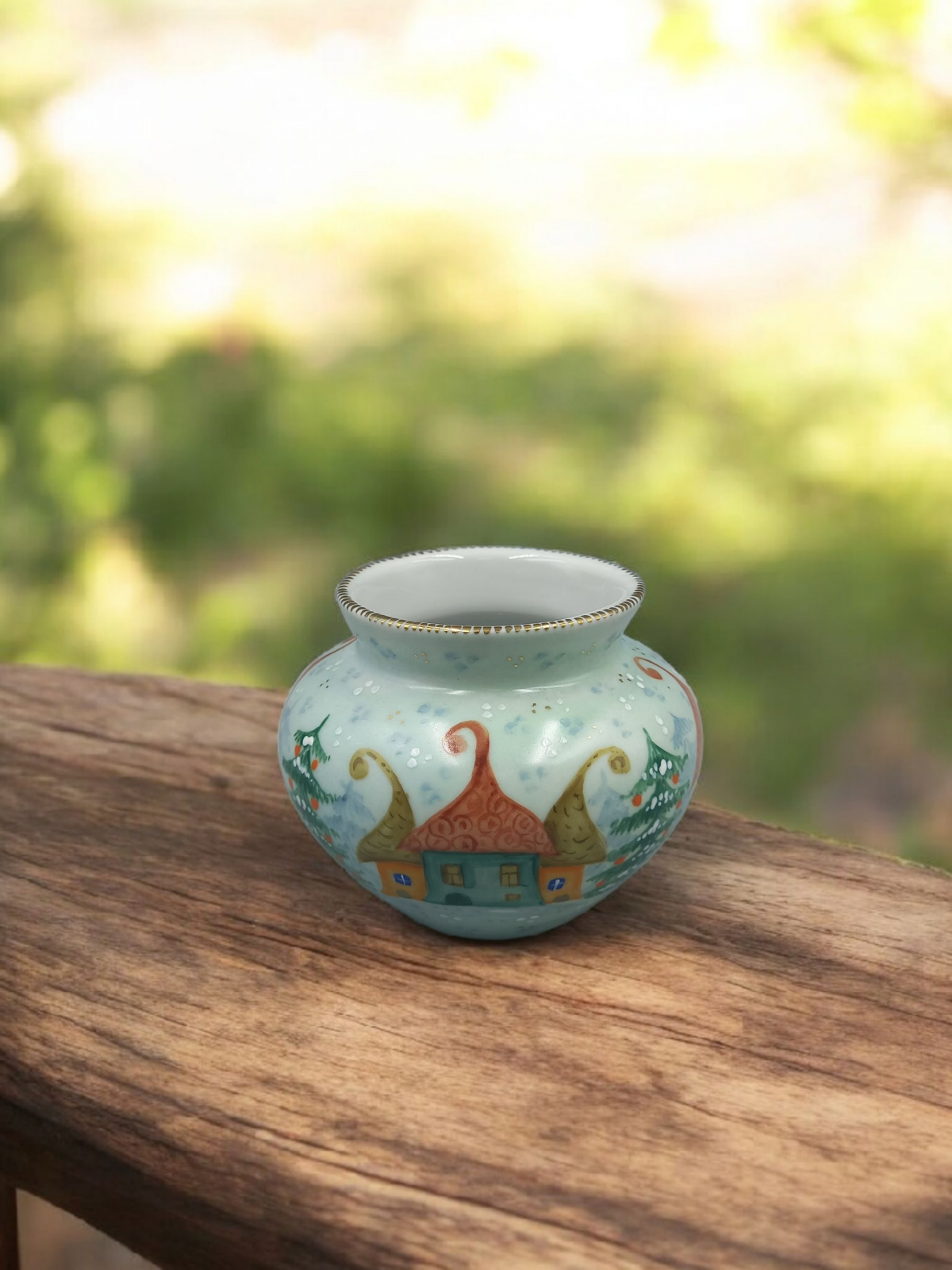 Ваза Горшочек Веселое Рождество рос.Полякова С.Ю.