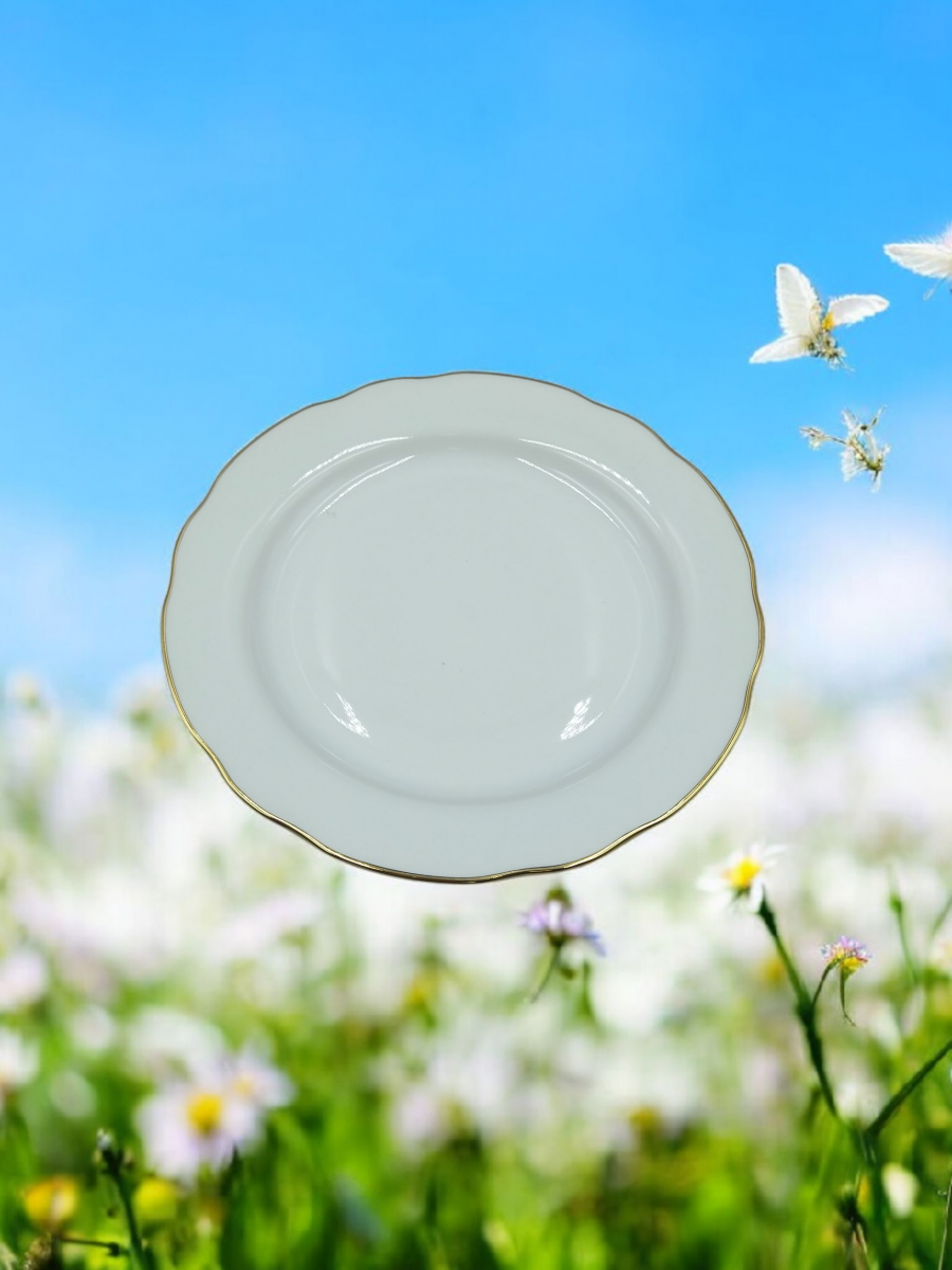 Набор 6 предм. Тарелка 240 мм мелкая Вырезной край Отводка Золотом
