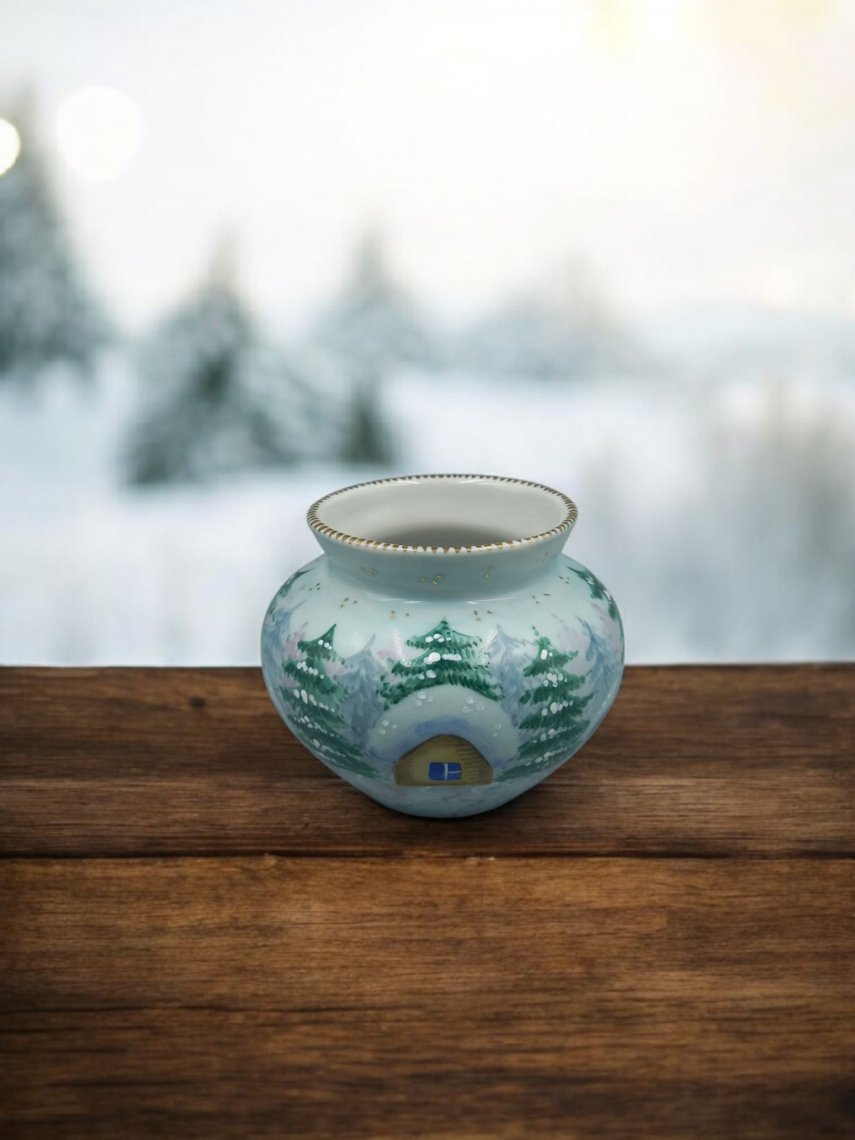 Ваза Горшочек Зимушка авт.рос.Полякова С.Ю.