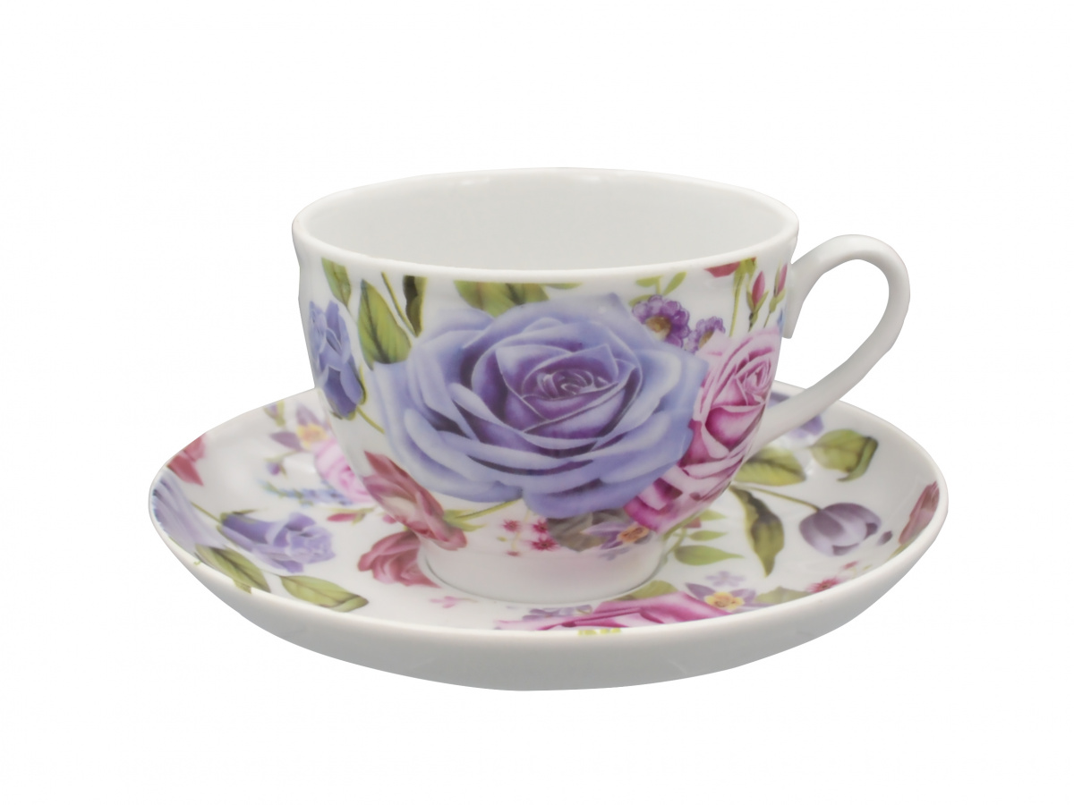Чашка чайная с блюдцем 275 мл Гранатовый Розовый аромат