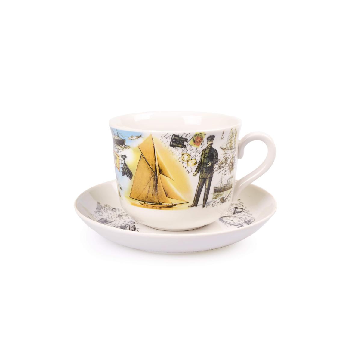Чашка чайная с блюдцем 450 мл Ностальгия Джентельмены