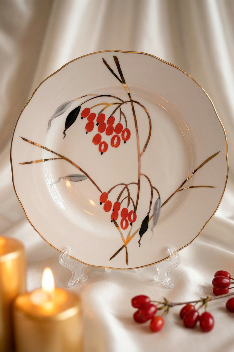 Набор 6 предм. Тарелка 240 мм мелкая Вырезной край Кизил