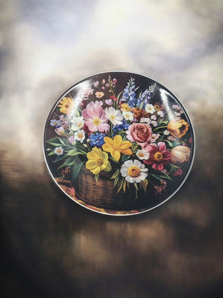 Тарелка настенная диам. 200 мм Цветочная корзина