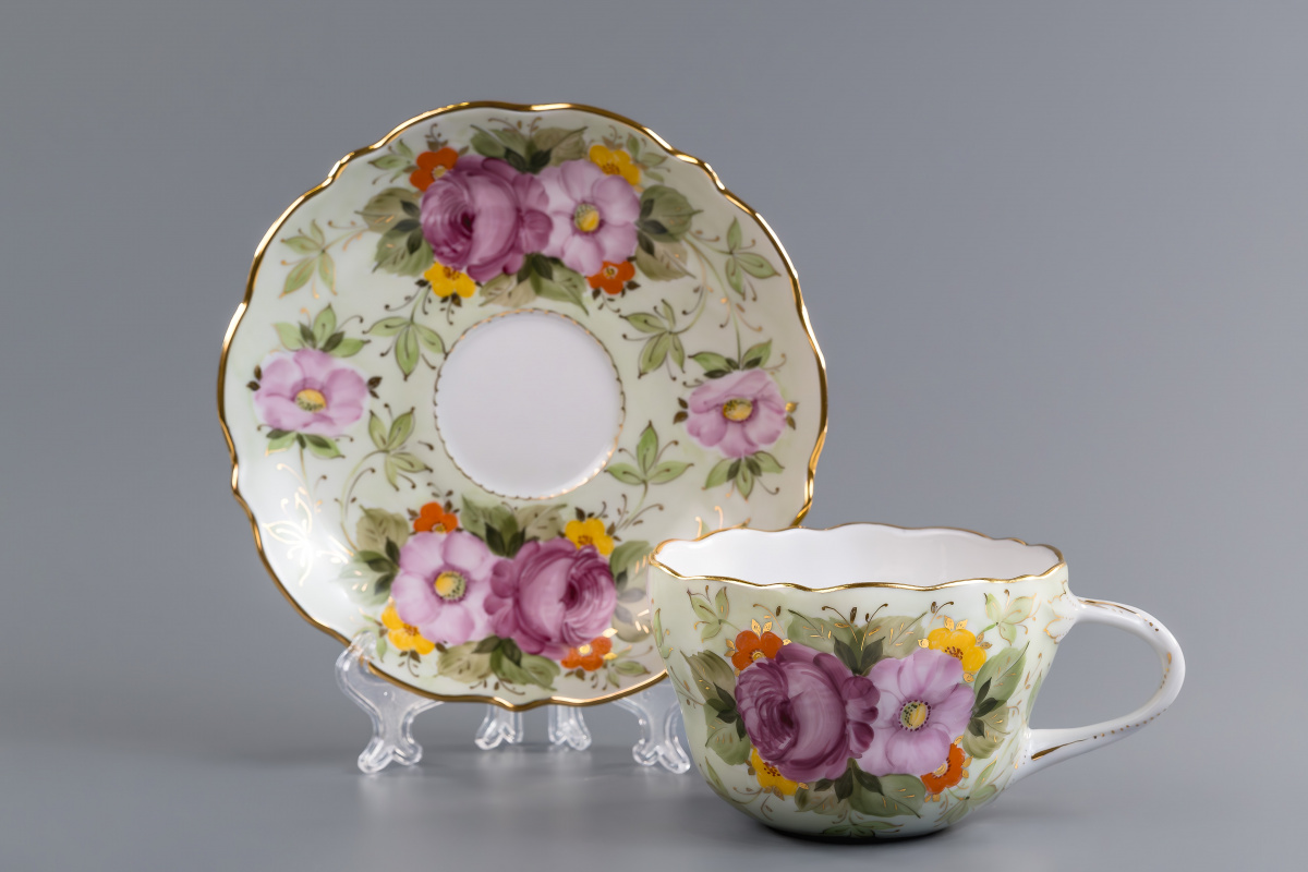 Чашка чайная с блюдцем 400 мл Дулька Летний полдень рос.Полякова С.Ю.