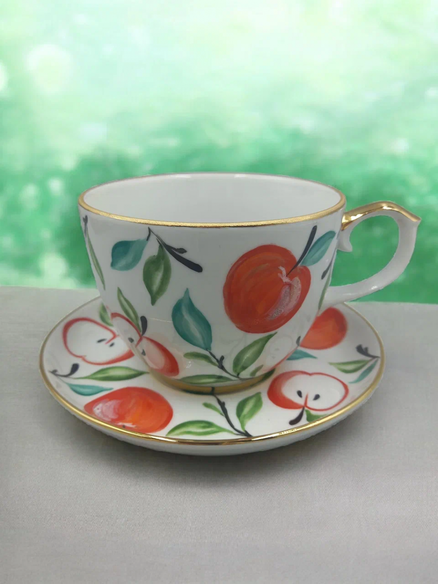 Чашка чайная с блюдцем Колокол Сладкое утро авт.рос.Коришева Е.С.