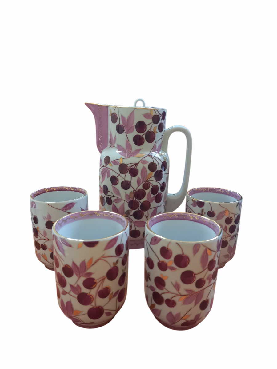 Набор 5 предм.для воды Малиновая вишня Музейная копия (Коньков И.Г.) рос.Григорьева Д.В.