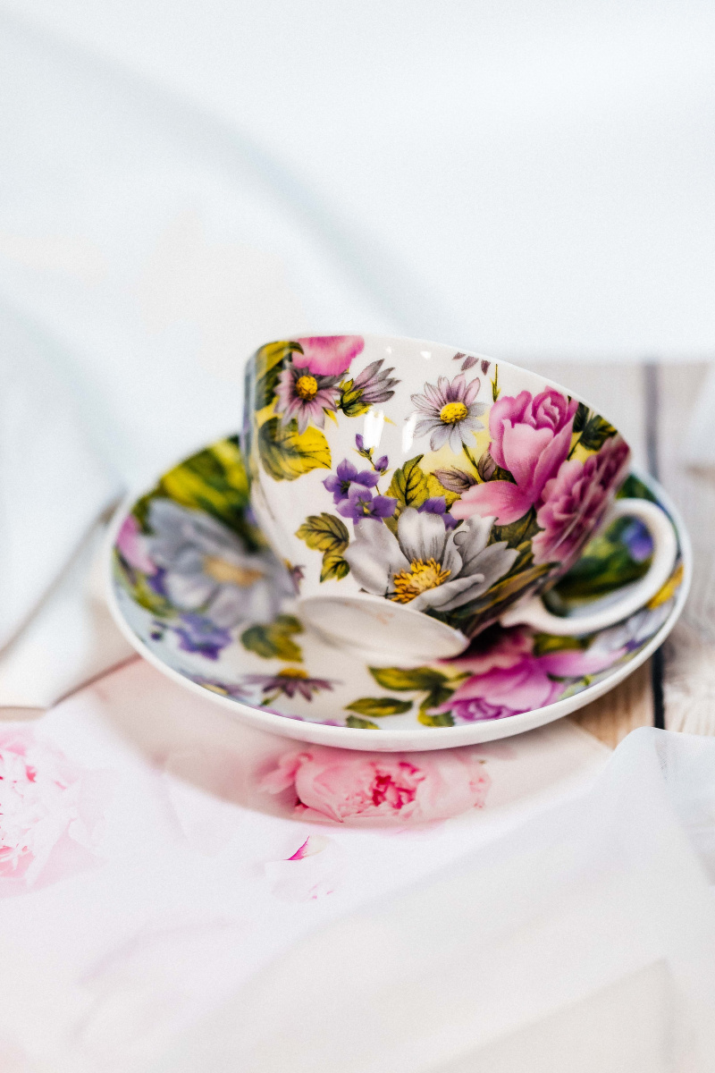 Чашка чайная с блюдцем 275 мл Белый лебедь Драгоценный момент