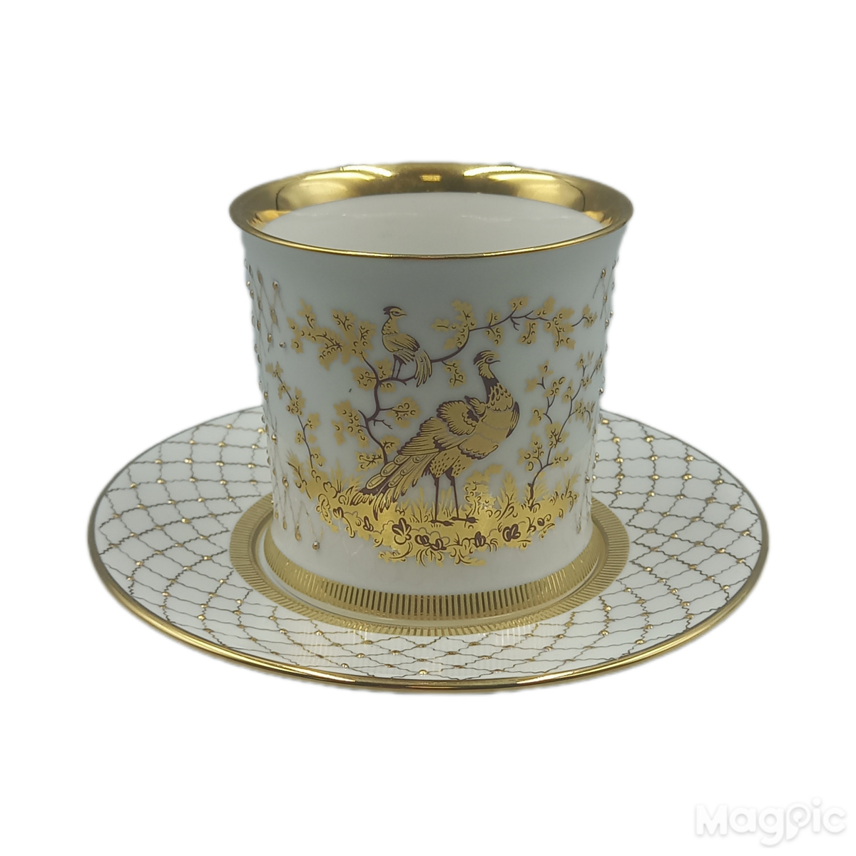 Чашка чайная с блюдцем 220 мл Николаевский Золотой павлин рос.Садова Н.И.