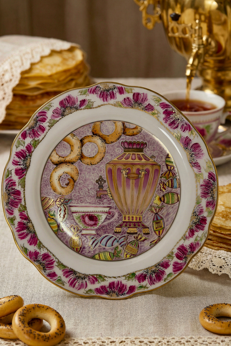 Блюдо круглое 300 мм Вырезной край "Чаепитие" рос.Ширина В.В.