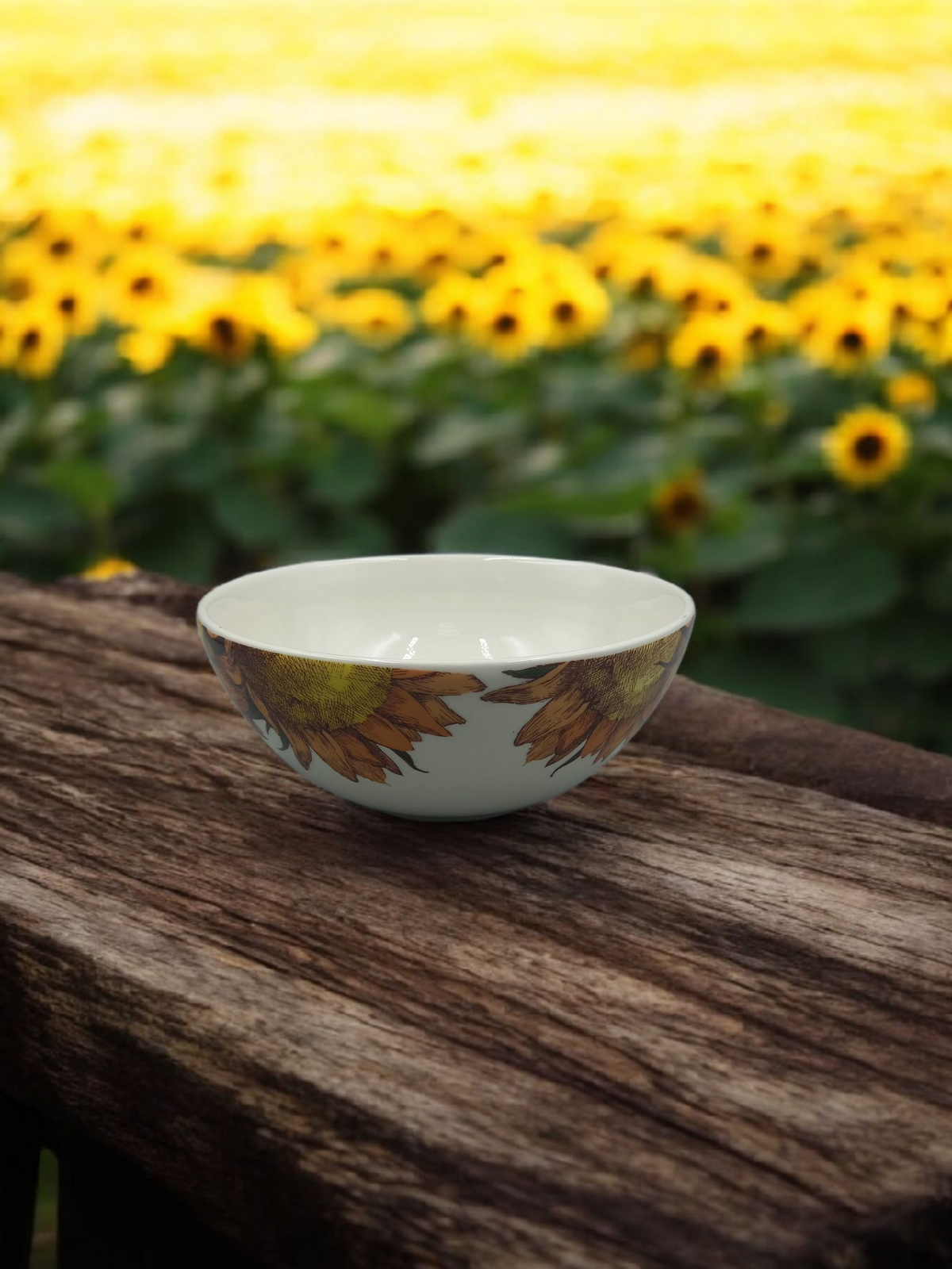 Набор 4 предм.Миска 160 мм.Подсолнухи керамика