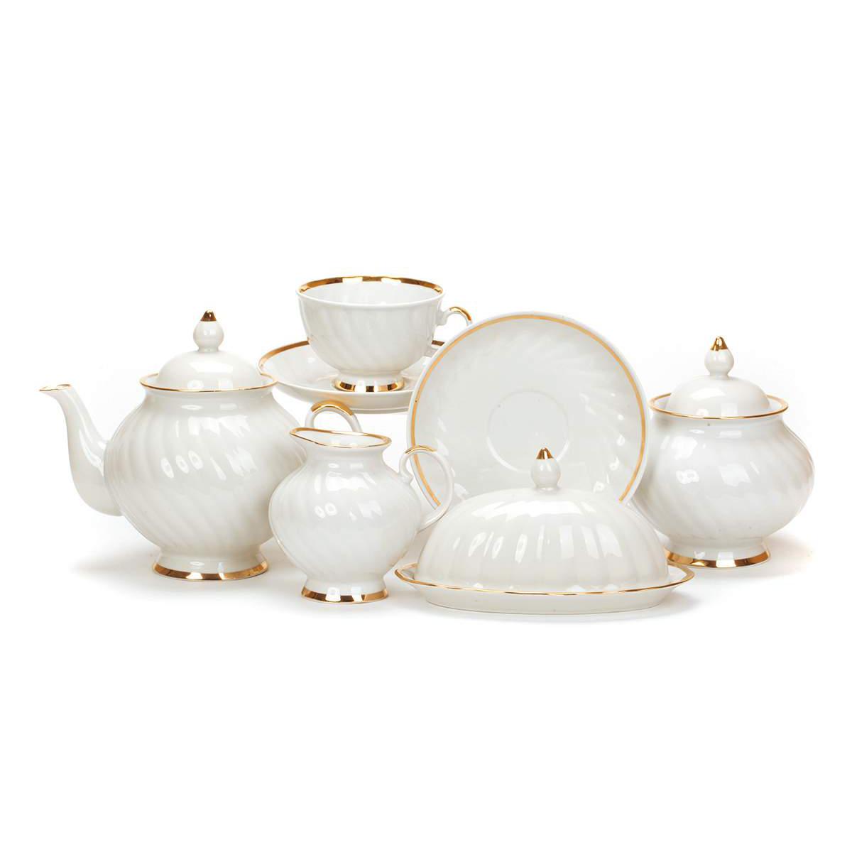 Сервиз чайный 15 предм. Голубая роза Московский без масленки