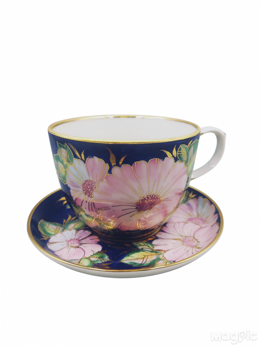 Чашка чайная с блюдцем Колокол Романс рос.Иванова М.В.