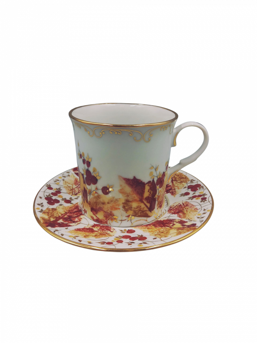 Чашка чайная с блюдцем 220 мл Николаевский Осень рос.Иванова М.В.