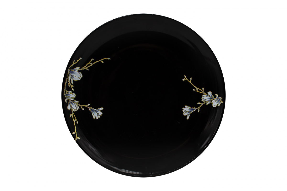 Тарелка диам 270 мм Чёрная Магнолия (керамика)