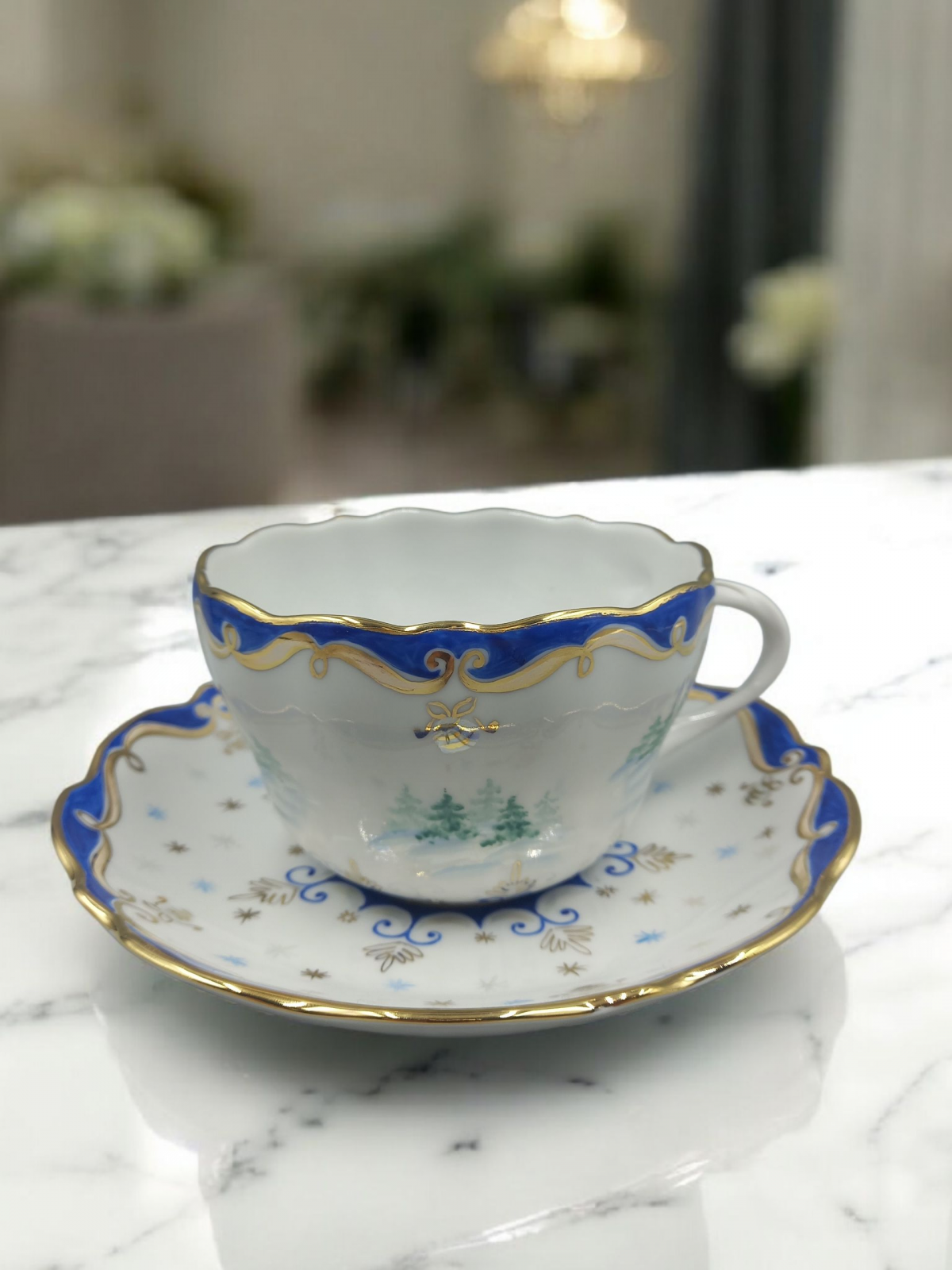 Чашка чайная с блюдцем 180 мл Дулька Зима авт.рос.Коришева Е.С.