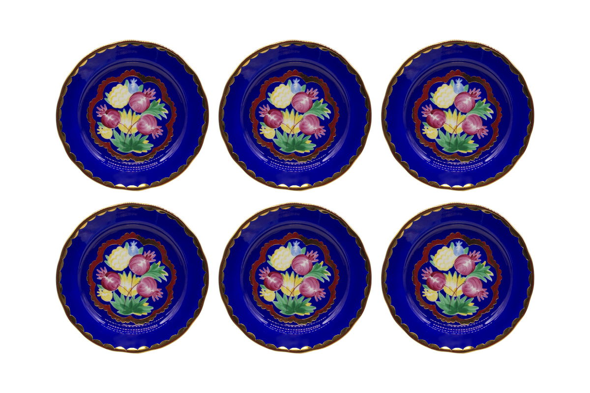 Набор тарелок 6 предм.175 мм Вырезной край Красавица Синий