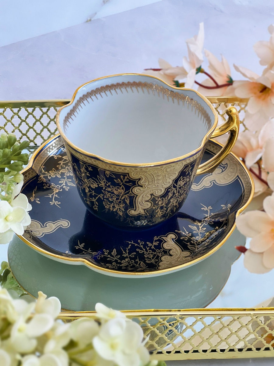 Чашка чайная с блюдцем 220 мл Фигурный Музейная копия