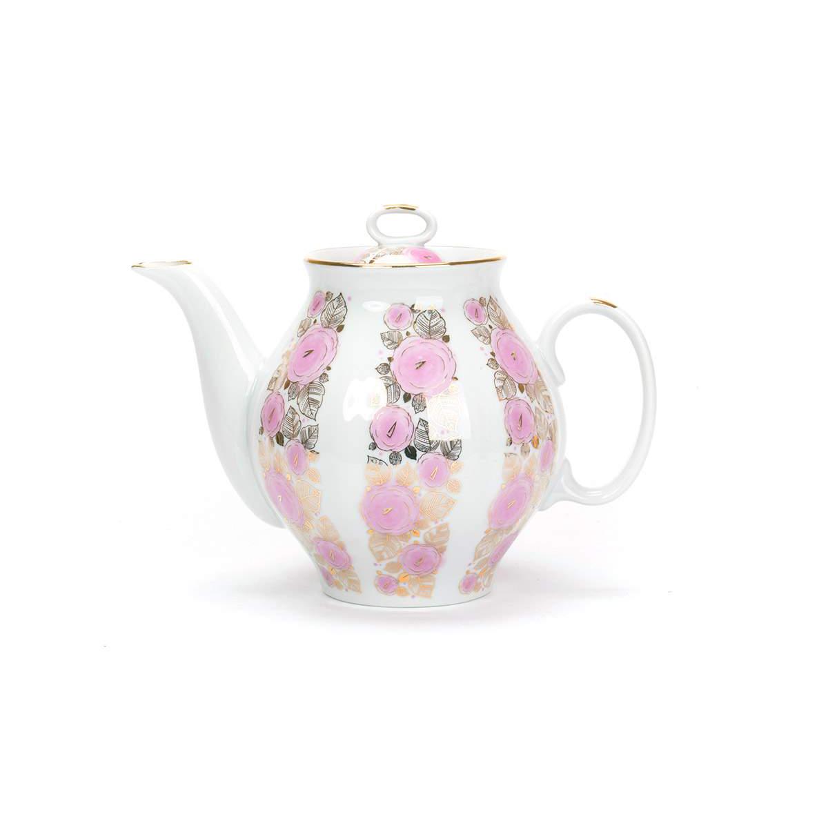 Чайник 1000 мл Белый лебедь Розовый сад