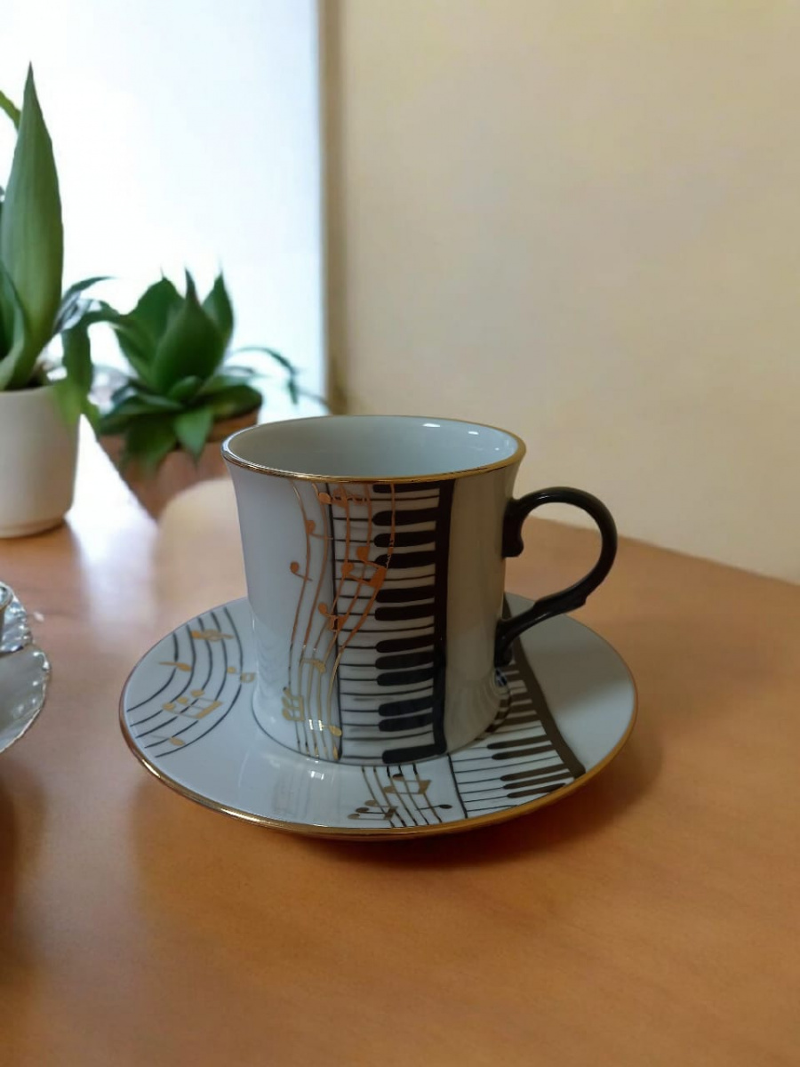 Чашка чайная с блюдцем 220 мл Николаевский Музыкальная пауза рос.Коришева Е.С.