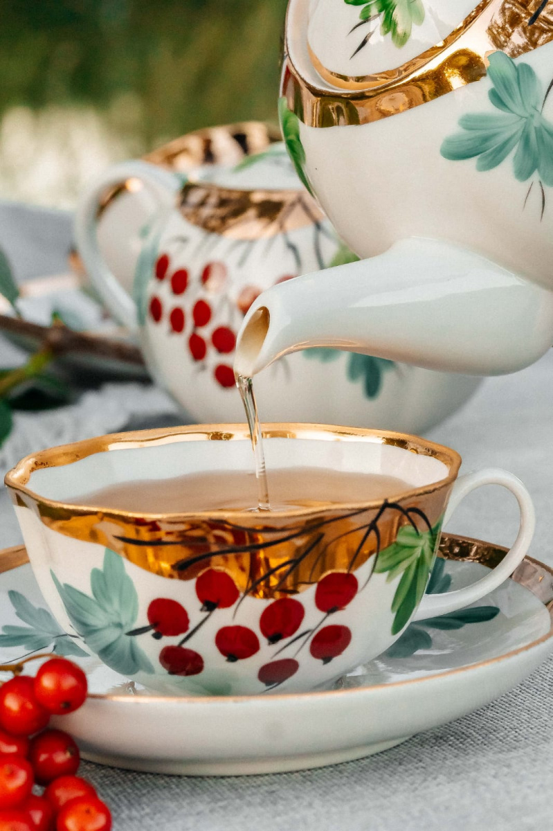 Чашка чайная с блюдцем 220 мл Тюльпан Калинка