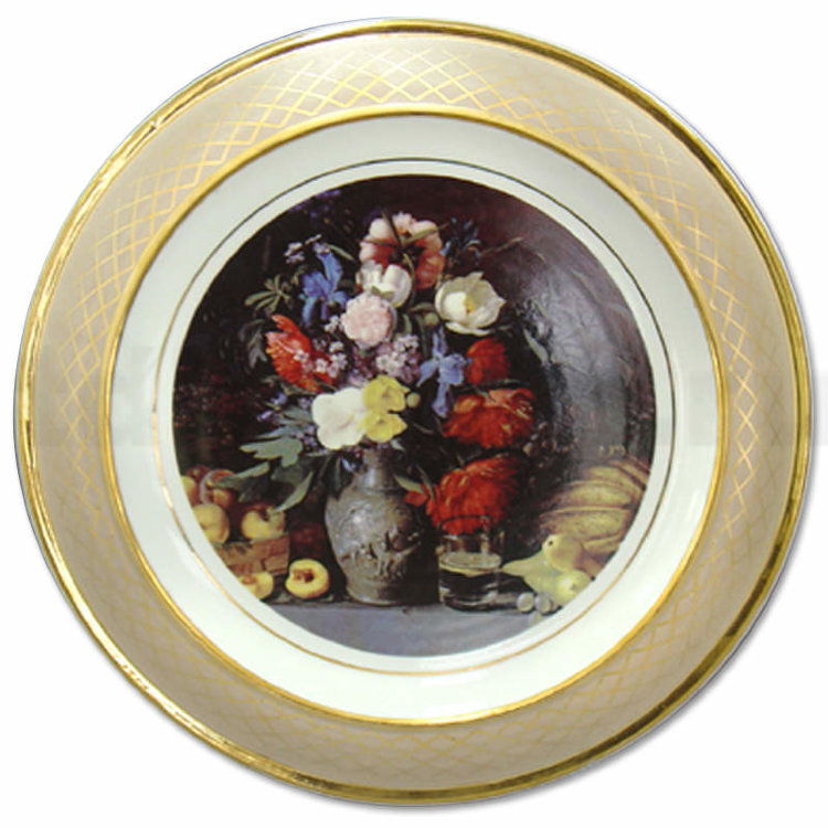 Тарелка настенная диам. 300 мм Цветы и плоды