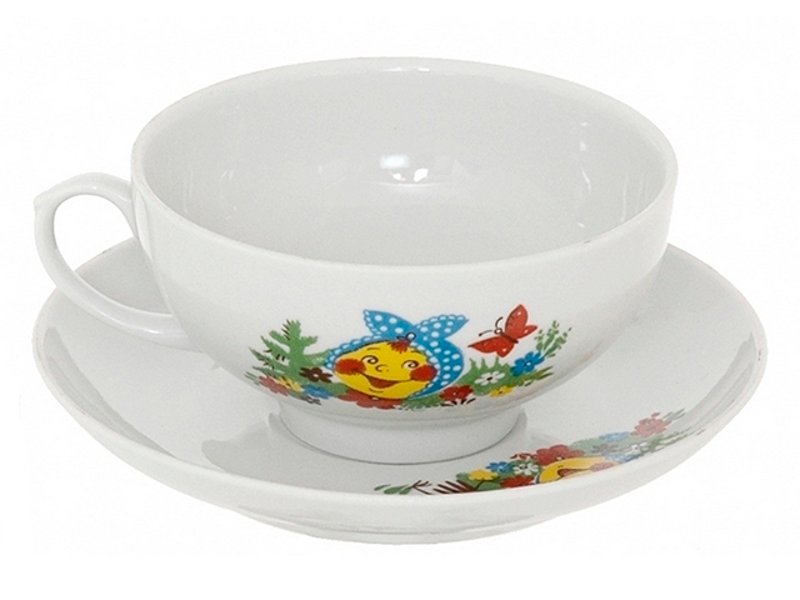 Чашка чайная с блюдцем 220 мл Рубин Веcелый Колобок