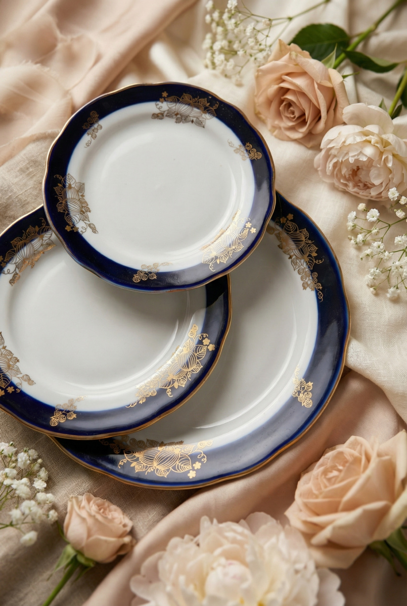 Набор тарелок 18 шт. Вырезной край Ягоды