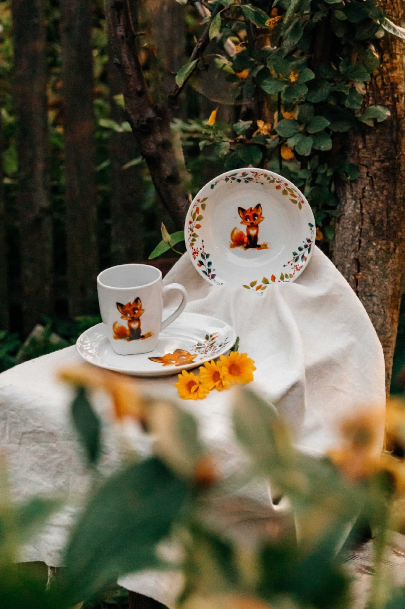 Набор посуды 3 предм.Лисичка И.У.(т.175 мм ,сал 360 мм ,кружка 210 мл Глория)