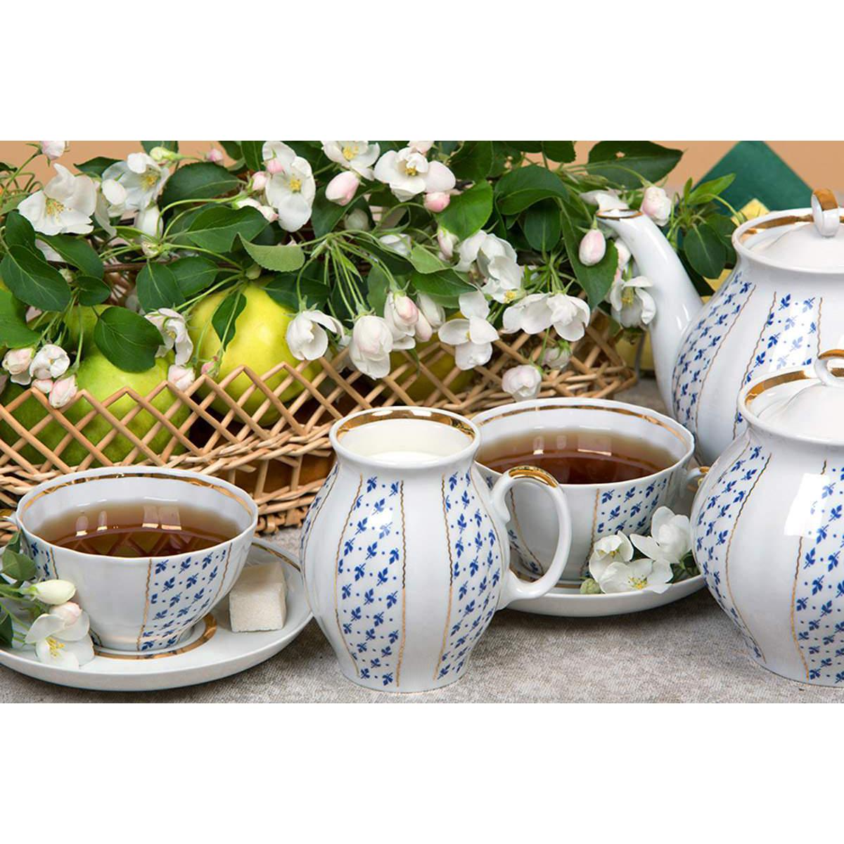 Сервиз чайный 21 предм. Белый лебедь Ситец