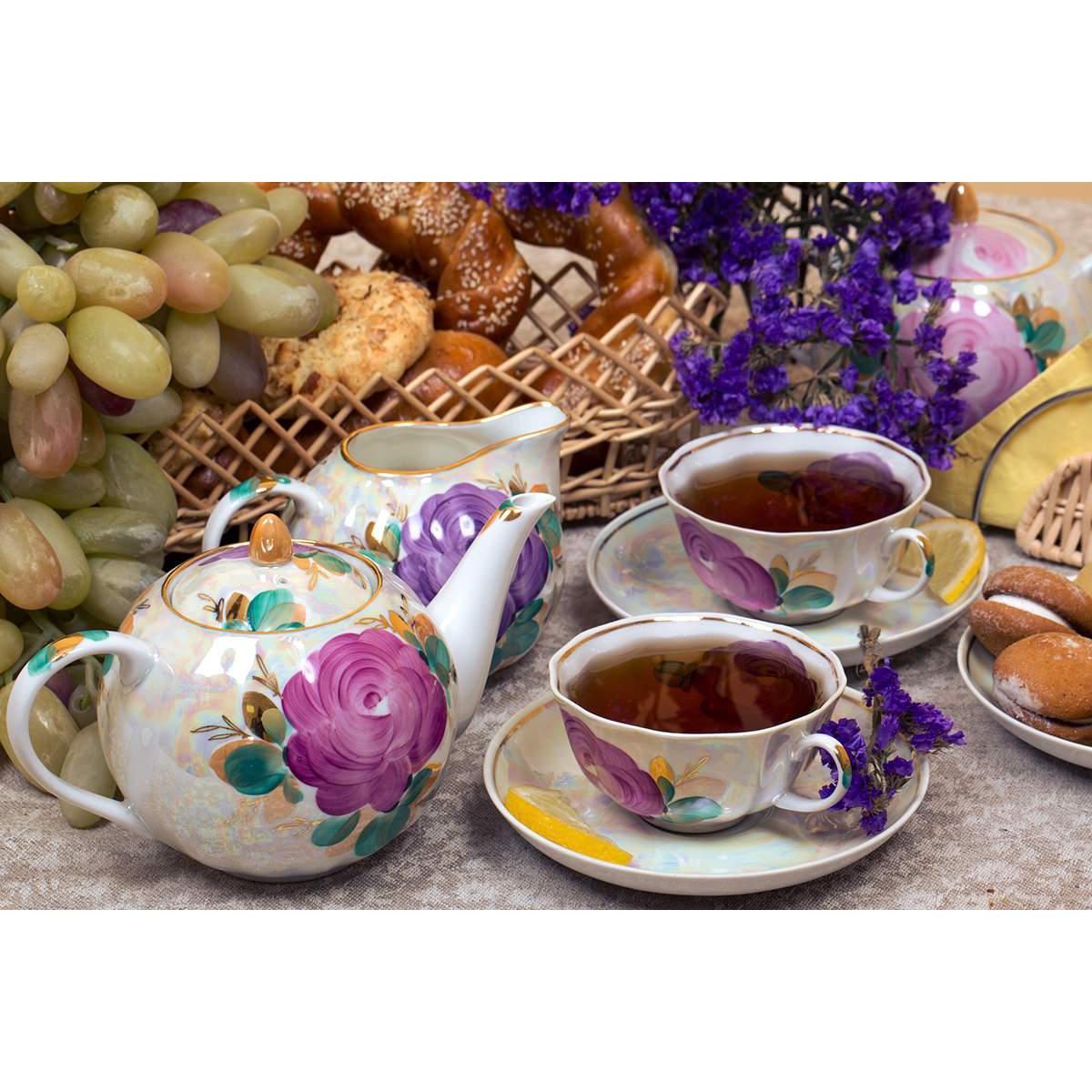 Сервиз чайный 15 предм. Тюльпан Свадебный