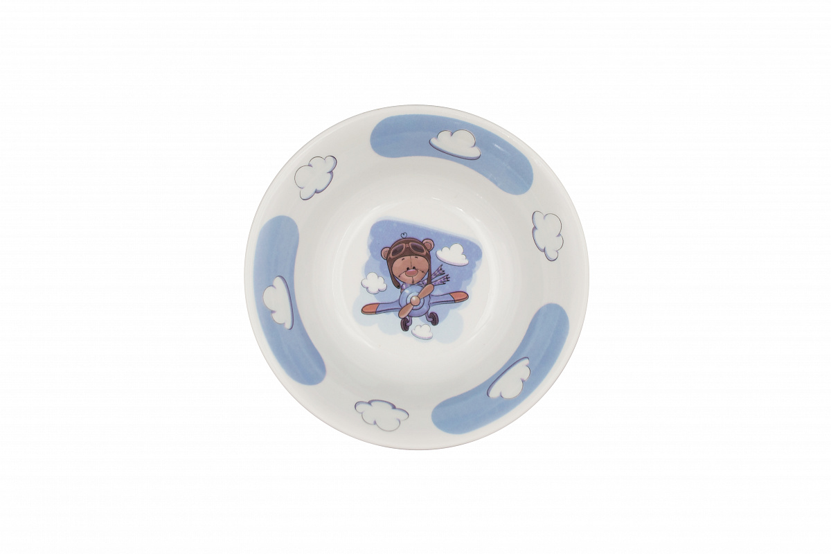 Набор посуды 3 предм.Мишка-Летчик(т.175 мм мел гл.кр.,сал 360 мм круг.,кружка 210 мл Глория)