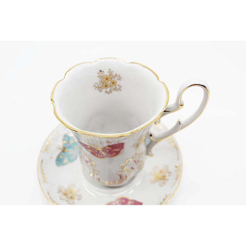 Бокал с блюдцем 500 мл Рельефный Лето