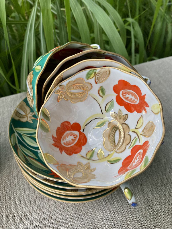 Чашка чайная с блюдцем 220 мл Тюльпан Песня