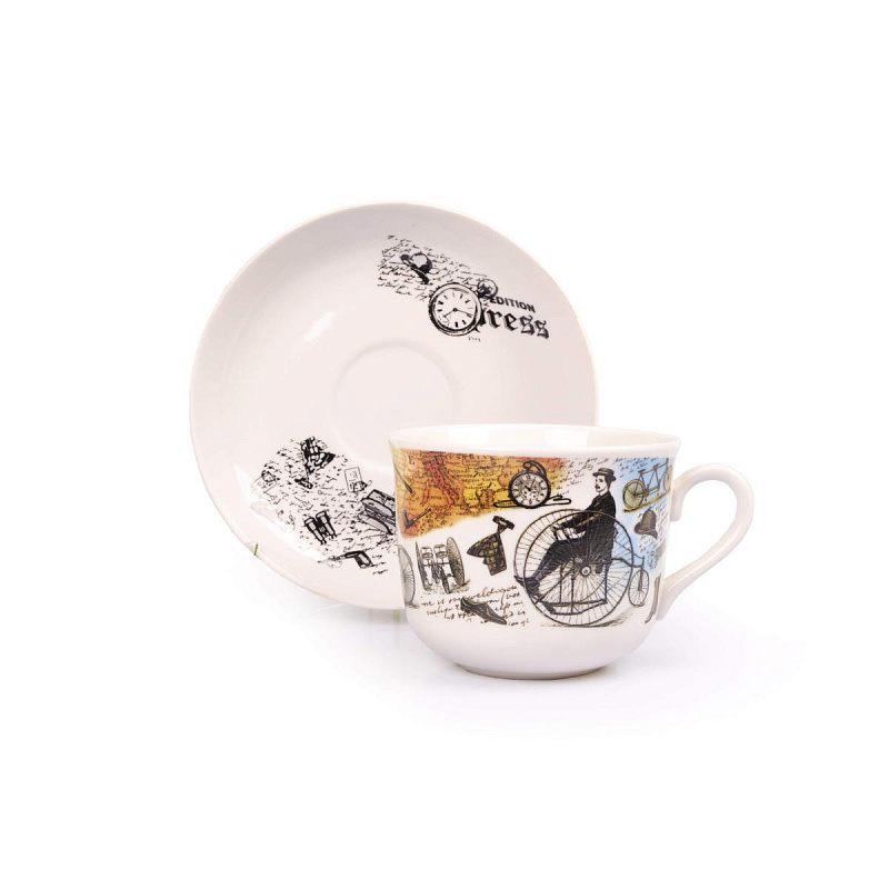 Чашка чайная с блюдцем 450 мл Ностальгия Джентельмены