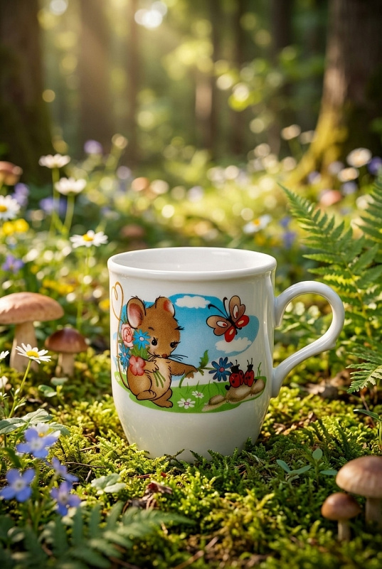 Набор посуды 3 пр.Мышата И.У.(т.200 мм мел.,т200 мм гл.., кружка 210 мл Рус.поле)