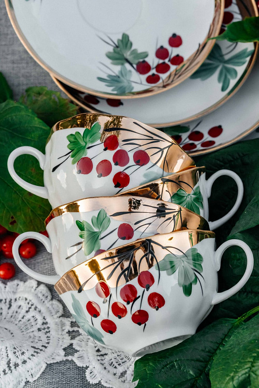 Сервиз чайный 15 предм. Тюльпан Калинка