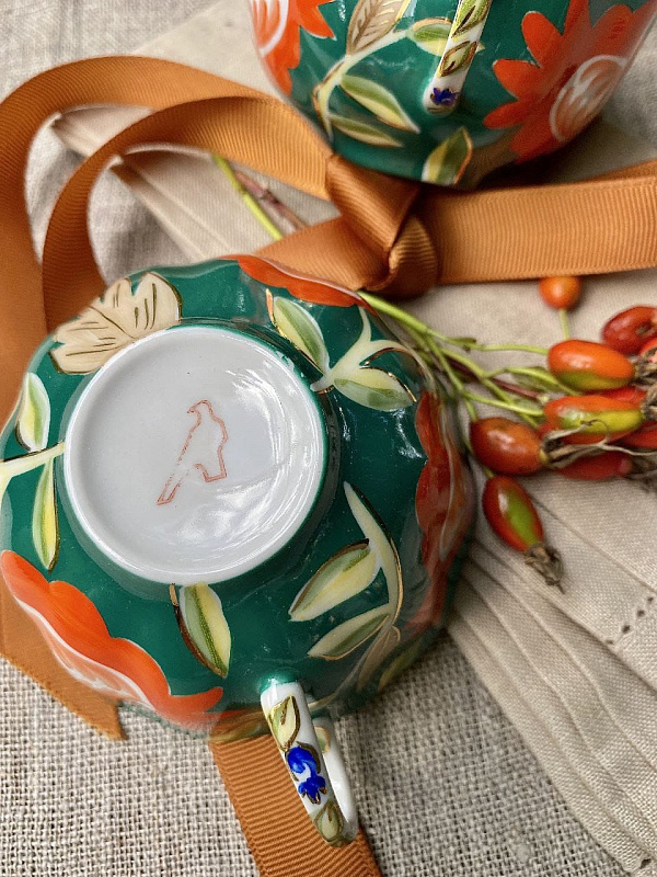 Чашка чайная с блюдцем 220 мл Тюльпан Песня