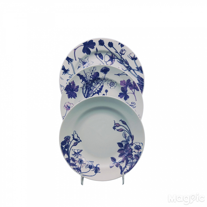 Набор тарелок 18 предм Гладкий край На лугу