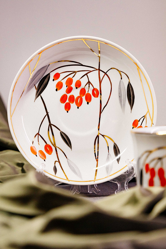 Чашка чайная с блюдцем 450 мл Ностальгия Кизил