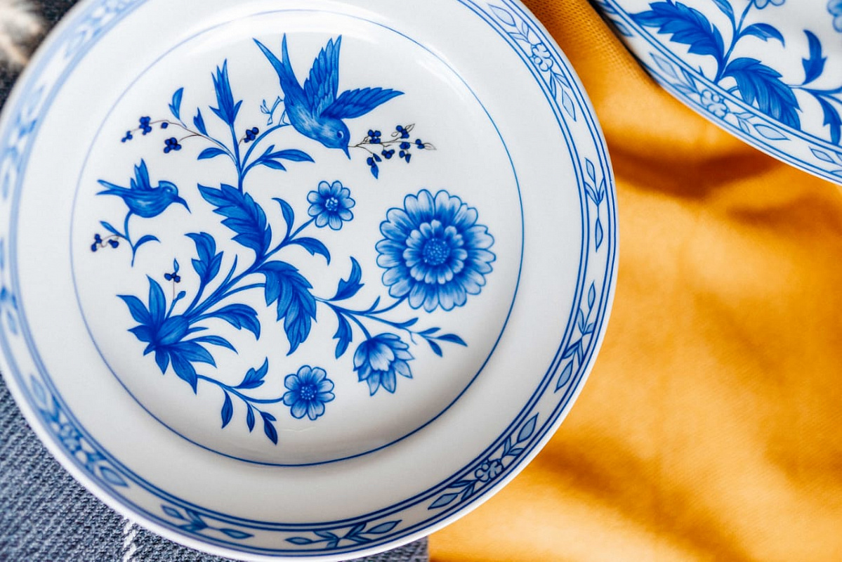 Набор тарелок 18 предм. Гладкий край Бузина