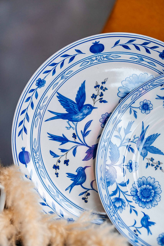 Набор тарелок 18 предм. Гладкий край Бузина